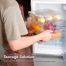 GOMINIMO 10 Pack Clear Stackable Fridge Organiser Bins with Lids (Transparent)-4
