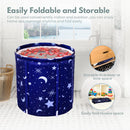 GOMINIMO Portable Foldable Bathtub Thickening with Thermal Foam 65X70cm (Star Blue)-4