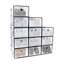 GOMINIMO Plastic Shoe Box 12PCS Medium Size (Black)-1