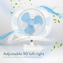 GOMINIMO Portable Oscillating Clip Fan With 2 Speed (White+Blue)-3