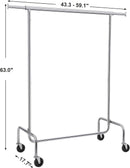 SONGMICS Heavy Duty Clothes Rack on Wheels Metal Chrome Extendable-9