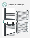 SONGMICS 8-Tier Shoe Rack Storage 32 pairs with Adjustable Shelves Gray-7