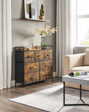 SONGMICS Dresser for Bedroom Chest of Drawers Rustic Brown and Black-8