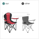 SONGMICS Folding Camping Chair with Bottle Holder Red and Black-3