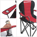 SONGMICS Folding Camping Chair with Bottle Holder Red and Black-4