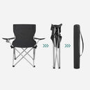 SONGMICS Set of 2 Folding Camping Outdoor Chairs with Armrests and Cup Holders Black-6