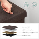 SONGMICS 109cm Folding Storage Ottoman Bench with Storage Space Brown-4