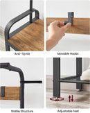 VASAGLE Coat Rack with Shoe Rack 183 cm Height Walnut Brown and Black-6