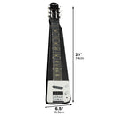 Karrera 29in 6-String Lap Steel Hawaiian Guitar - Black-3