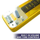 Karrera 29in 6-String Lap Steel Hawaiian Guitar - Metallic Gold-5