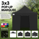 Wallaroo Gazebo Tent Marquee 3x3 PopUp Outdoor Black-2