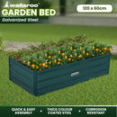 Wallaroo Garden Bed 120 x 60 x 30cm Galvanized Steel - Green-9