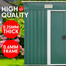 Wallaroo Garden Shed Flat 4ft x 6ft Outdoor Storage Shelter - Green-6