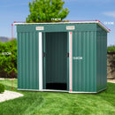 Wallaroo Garden Shed Flat 4ft x 6ft Outdoor Storage Shelter - Green-8