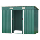 Wallaroo 4ft x 8ft Garden Shed Flat Roof Outdoor Storage - Green-1