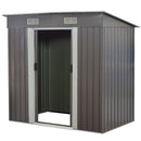 Wallaroo 4ft x 8ft Garden Shed Flat Roof Outdoor Storage - Grey-1