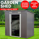 Wallaroo 4ft x 8ft Garden Shed Flat Roof Outdoor Storage - Grey-2