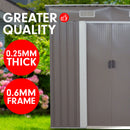 Wallaroo 4ft x 8ft Garden Shed Flat Roof Outdoor Storage - Grey-5