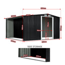 Wallaroo Garden Shed with Semi-Closed Storage 10*8FT - Black-2