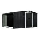 Wallaroo Garden Shed with Semi-Closed Storage 10*8FT - Black-3