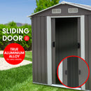 Wallaroo Garden Shed Spire Roof 4ft x 6ft Outdoor Storage Shelter - Grey-4