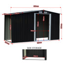 Wallaroo Garden Shed with Semi-Close Storage 4*8FT - Black-2