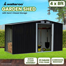 Wallaroo Garden Shed with Semi-Close Storage 4*8FT - Black-10