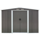 Wallaroo Garden Shed Spire Roof 6ft x 8ft Outdoor Storage Shelter - Grey-2