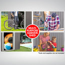 Wallaroo Garden Shed Spire Roof 8ft x 8ft Outdoor Storage Shelter - Grey-9