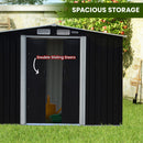 Wallaroo 8x8ft Zinc Steel Garden Shed with Open Storage - Black-6