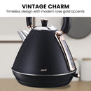 Pronti 1.7L Rose Trim Collection Kettle - Black-5