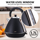 Pronti 1.7L Rose Trim Collection Kettle - Black-7