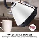 Pronti 1.7l Rose Trim Collection Kettle - White-7