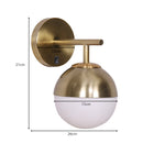 Sarantino Wall Lamp with Gold Metal Base and White Glass Shade-2