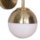 Sarantino Wall Lamp with Gold Metal Base and White Glass Shade-3