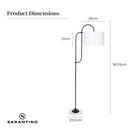 Sarantino Metal Floor Lamp with Marble Base & Ghost-White Shade-5