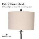 Sarantino Metal Floor Lamp with Cream Drum Shade-6