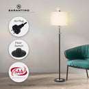Sarantino Metal Floor Lamp with Cream Drum Shade-9