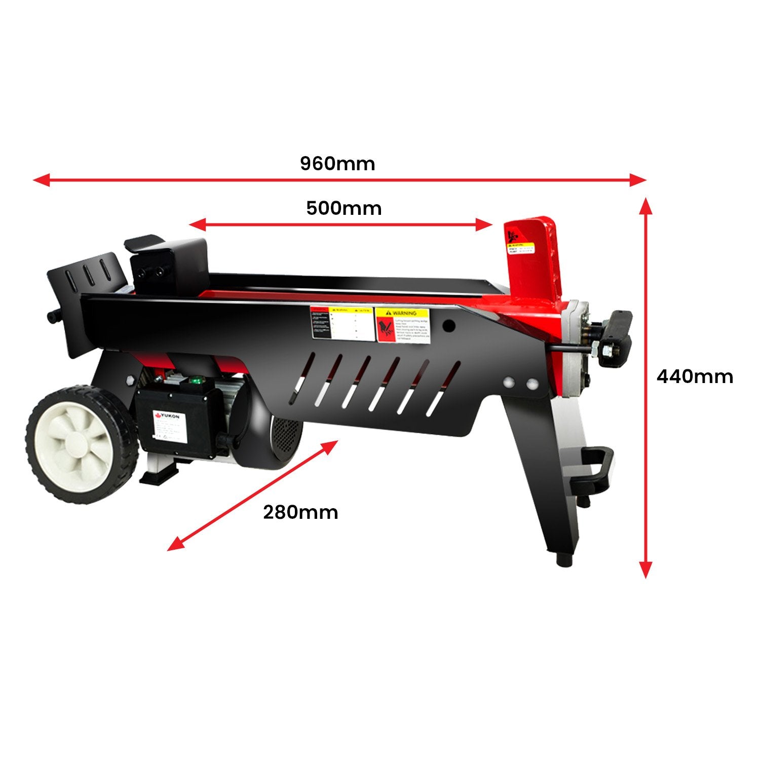 Yukon 7 Ton Electric Log Splitter With Side Protectors Axe Wood Cutter - 0