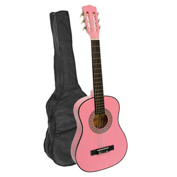 Karrera 34in Acoustic Wooden Childrens Guitar - Pink - 0