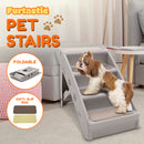 Furtastic Foldable Pet Stairs in Grey - 50cm Dog Ladder Cat Ramp with Non-Slip Mat for Indoor and Outdoor Use-9