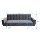 Sarantino Ava 3-seater Tufted Velvet Sofa Bed By Sarantino - Dark Grey-5