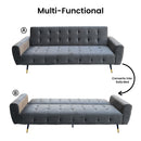 Sarantino Ava 3-seater Tufted Velvet Sofa Bed By Sarantino - Dark Grey-8