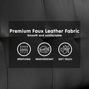 Sarantino Madison Faux Leather Sofa Bed Lounge Couch Futon Furniture Home Suite - Black-6