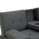 Sarantino Rochester Linen Fabric Sofa Bed Lounge Couch Futon Furniture Suite - Dark Grey-7