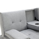 Sarantino Rochester Linen Fabric Sofa Bed Lounge Couch Futon Furniture Suite - Light Grey-8