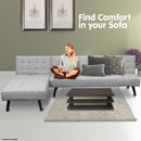 Sarantino 3-seater Corner Sofa Bed With Lounge Chaise Couch Furniture Light Grey-6