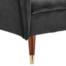 Sarantino Faux Velvet Tufted Sofa Bed Couch Futon - Black-10