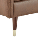 Sarantino Faux Velvet Tufted Sofa Bed Couch Futon - Brown-7