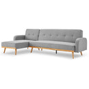Sarantino 3-Seater Corner Sofa Bed with Chaise Lounge - Light Grey-4